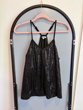 Black Sequin Cami Top